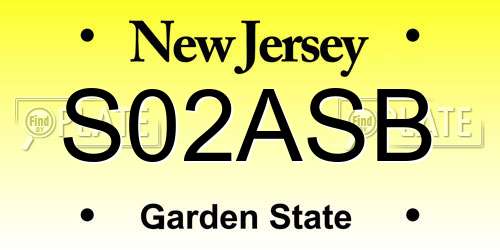 S02ASB New Jersey License Plate