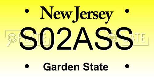 S02ASS New Jersey License Plate