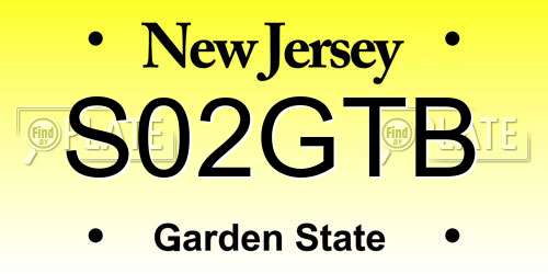 S02GTB New Jersey License Plate