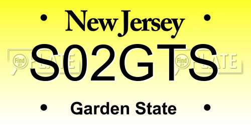 S02GTS New Jersey License Plate