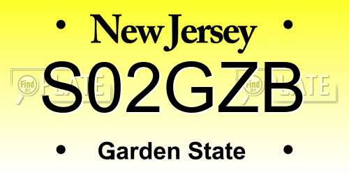 S02GZB New Jersey License Plate