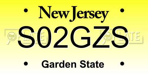 S02GZS New Jersey License Plate