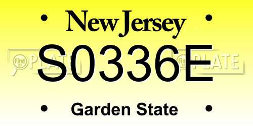 S0336E New Jersey License Plate
