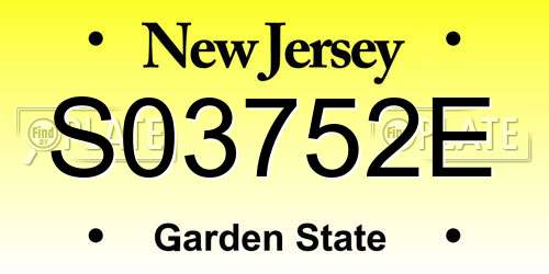 S03752E New Jersey License Plate