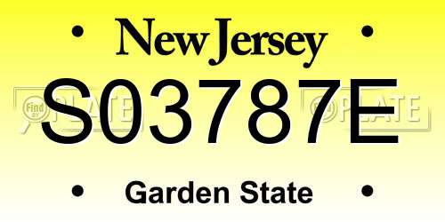 S03787E New Jersey License Plate