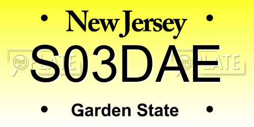 S03DAE New Jersey License Plate