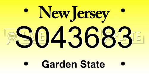 S043683 New Jersey License Plate