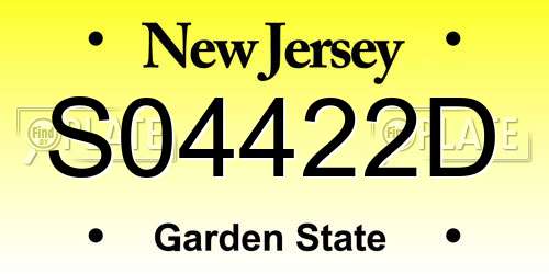 S04422D New Jersey License Plate
