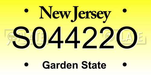 S04422O New Jersey License Plate