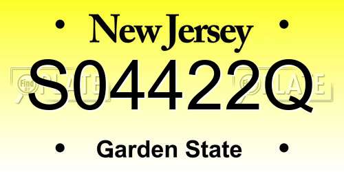 S04422Q New Jersey License Plate