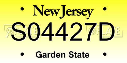 S04427D New Jersey License Plate
