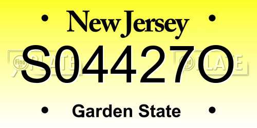 S04427O New Jersey License Plate