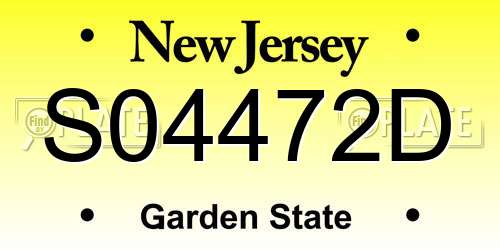 S04472D New Jersey License Plate