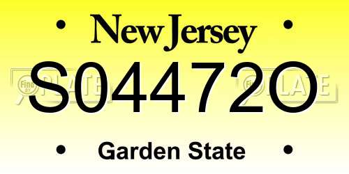 S04472O New Jersey License Plate