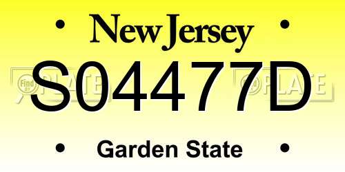 S04477D New Jersey License Plate