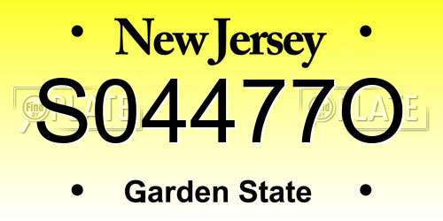 S04477O New Jersey License Plate