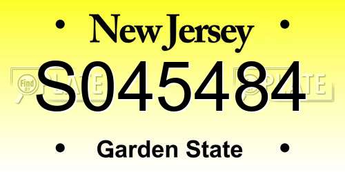 S045484 New Jersey License Plate