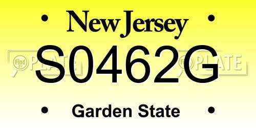 S0462G New Jersey License Plate