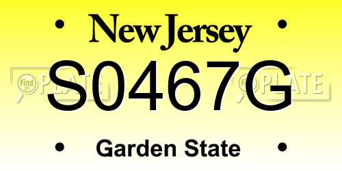 S0467G New Jersey License Plate