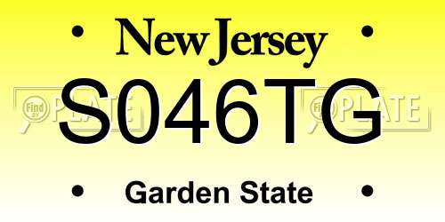 S046TG New Jersey License Plate