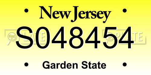 S048454 New Jersey License Plate