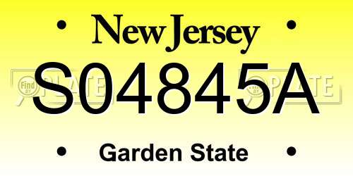 S04845A New Jersey License Plate