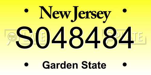 S048484 New Jersey License Plate