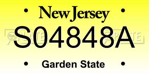 S04848A New Jersey License Plate