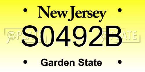 S0492B New Jersey License Plate