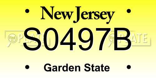 S0497B New Jersey License Plate