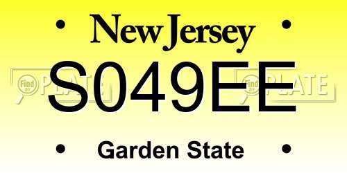 S049EE New Jersey License Plate