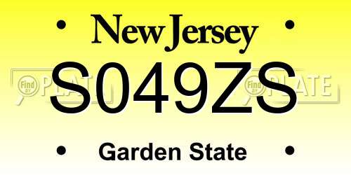 S049ZS New Jersey License Plate