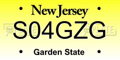 S04GZG New Jersey License Plate