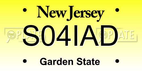 S04IAD New Jersey License Plate