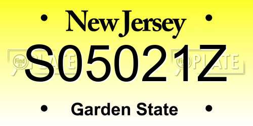 S05021Z New Jersey License Plate