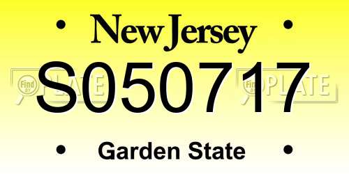 S050717 New Jersey License Plate