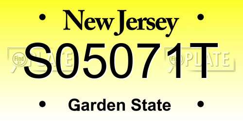 S05071T New Jersey License Plate