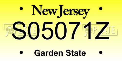 S05071Z New Jersey License Plate
