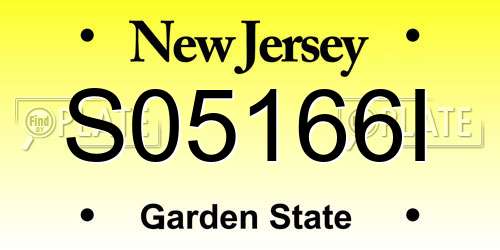 S05166I New Jersey License Plate
