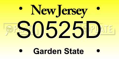 S0525D New Jersey License Plate