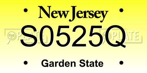 S0525Q New Jersey License Plate