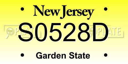 S0528D New Jersey License Plate