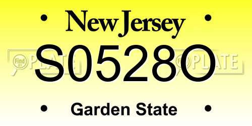 S0528O New Jersey License Plate