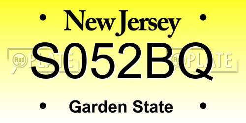 S052BQ New Jersey License Plate