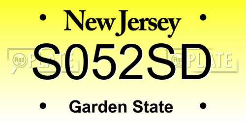 S052SD New Jersey License Plate