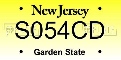 S054CD New Jersey License Plate