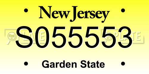 S055553 New Jersey License Plate