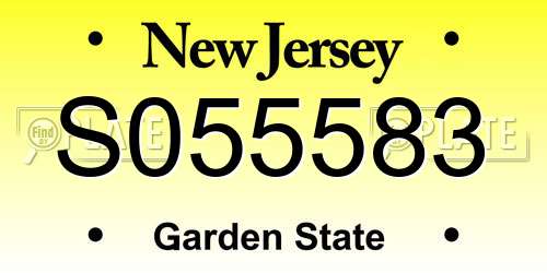 S055583 New Jersey License Plate