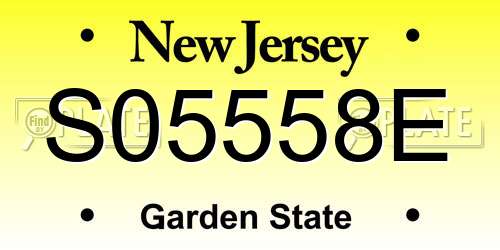 S05558E New Jersey License Plate