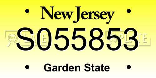 S055853 New Jersey License Plate